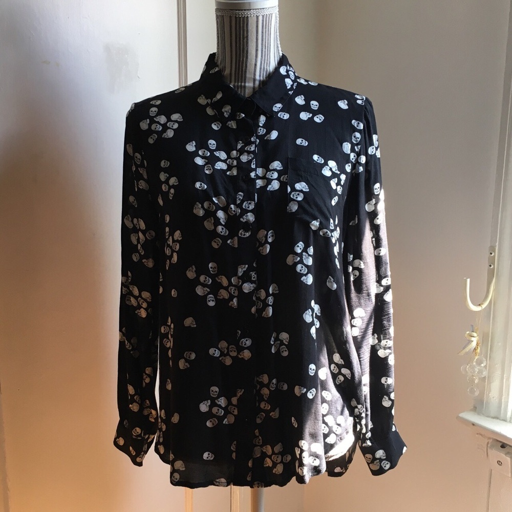 Black and White Skulls Button Down by Iron Fist